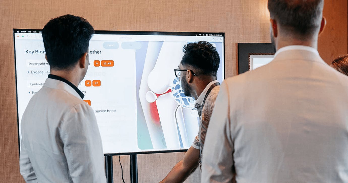 Interactive wellness education platform with body system navigation and test highlights